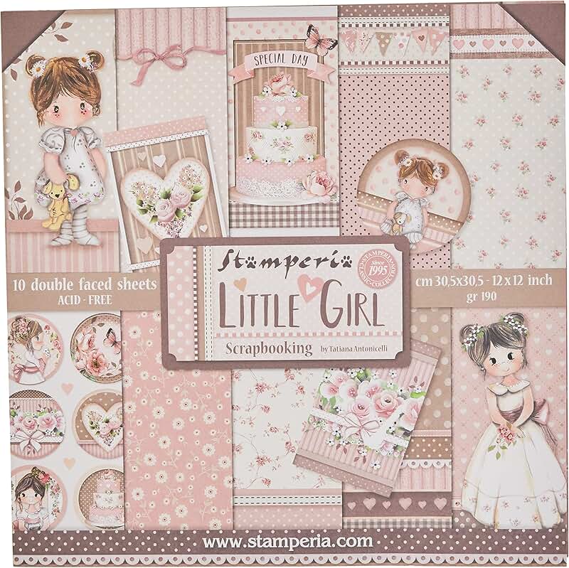 Multicolored Girl Paper Pad, 12x12 Inches, 10 Sheets