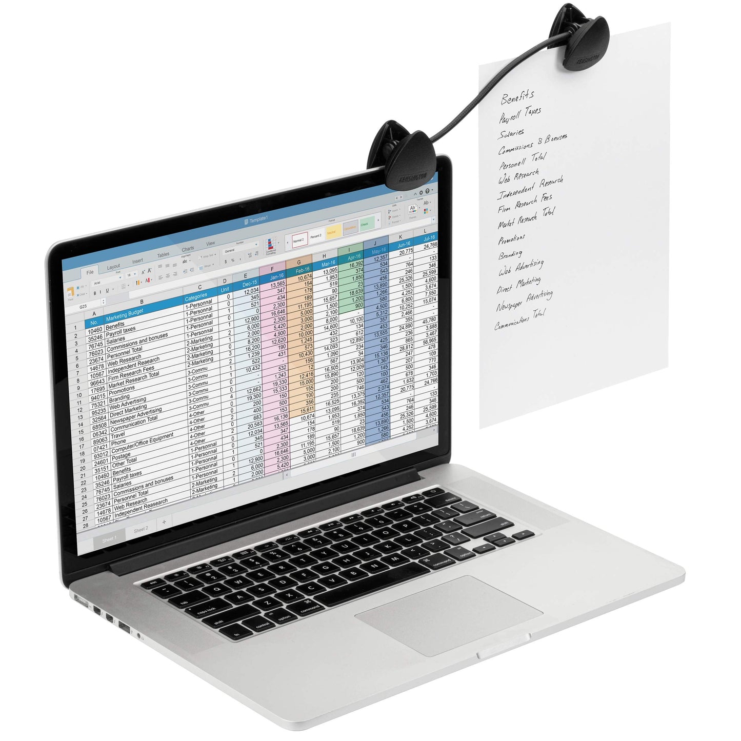 Flex Clip Copyholder (K62081BF), Black