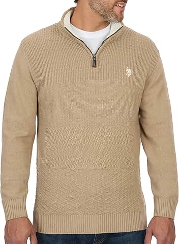 Men's Cable Knit 1/4 Zip Sweater