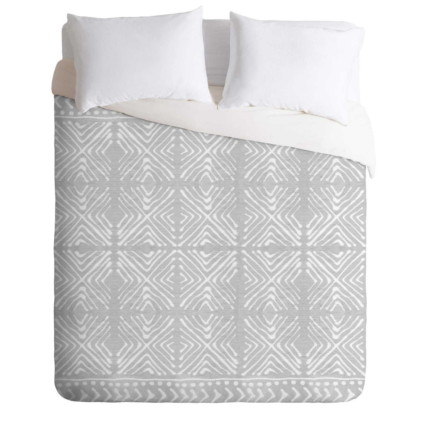Dash and Ash Stars Above Duvet Set with Pillow Sham, Twin, Gray