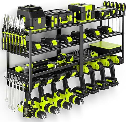 Large 33" Wall Mount Power Tool Organizer with Heavy Duty Storage