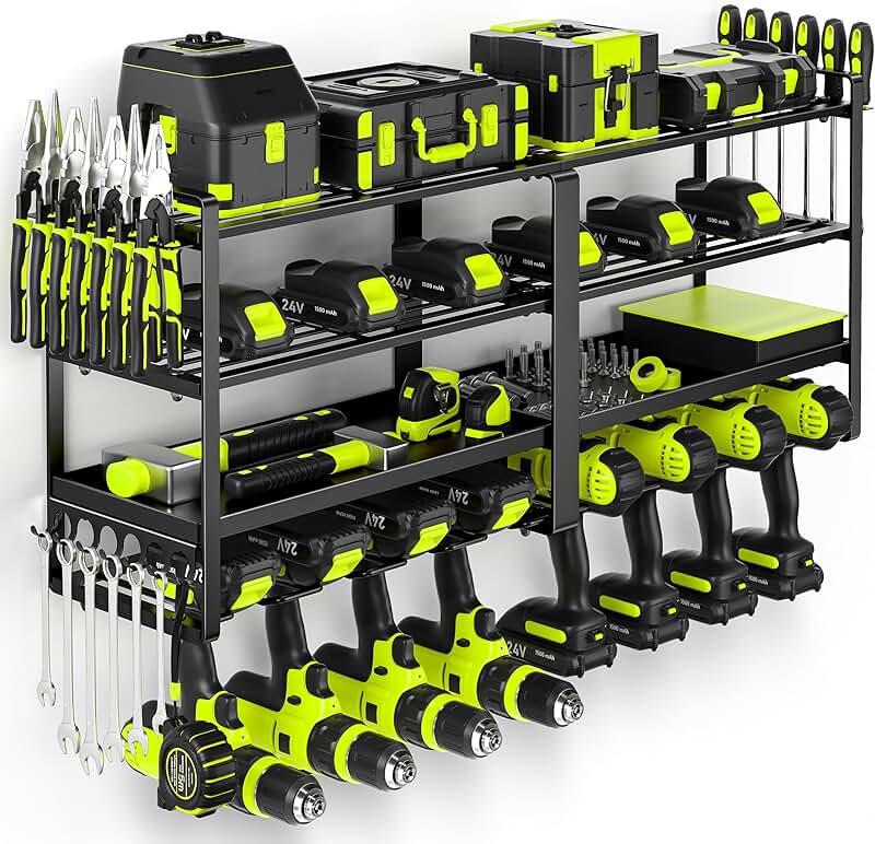Large 33" Wall Mount Power Tool Organizer with Heavy Duty Storage