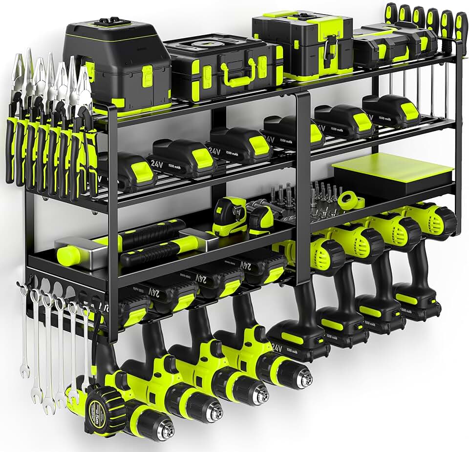 Large 33" Wall Mount Power Tool Organizer with Heavy Duty Storage