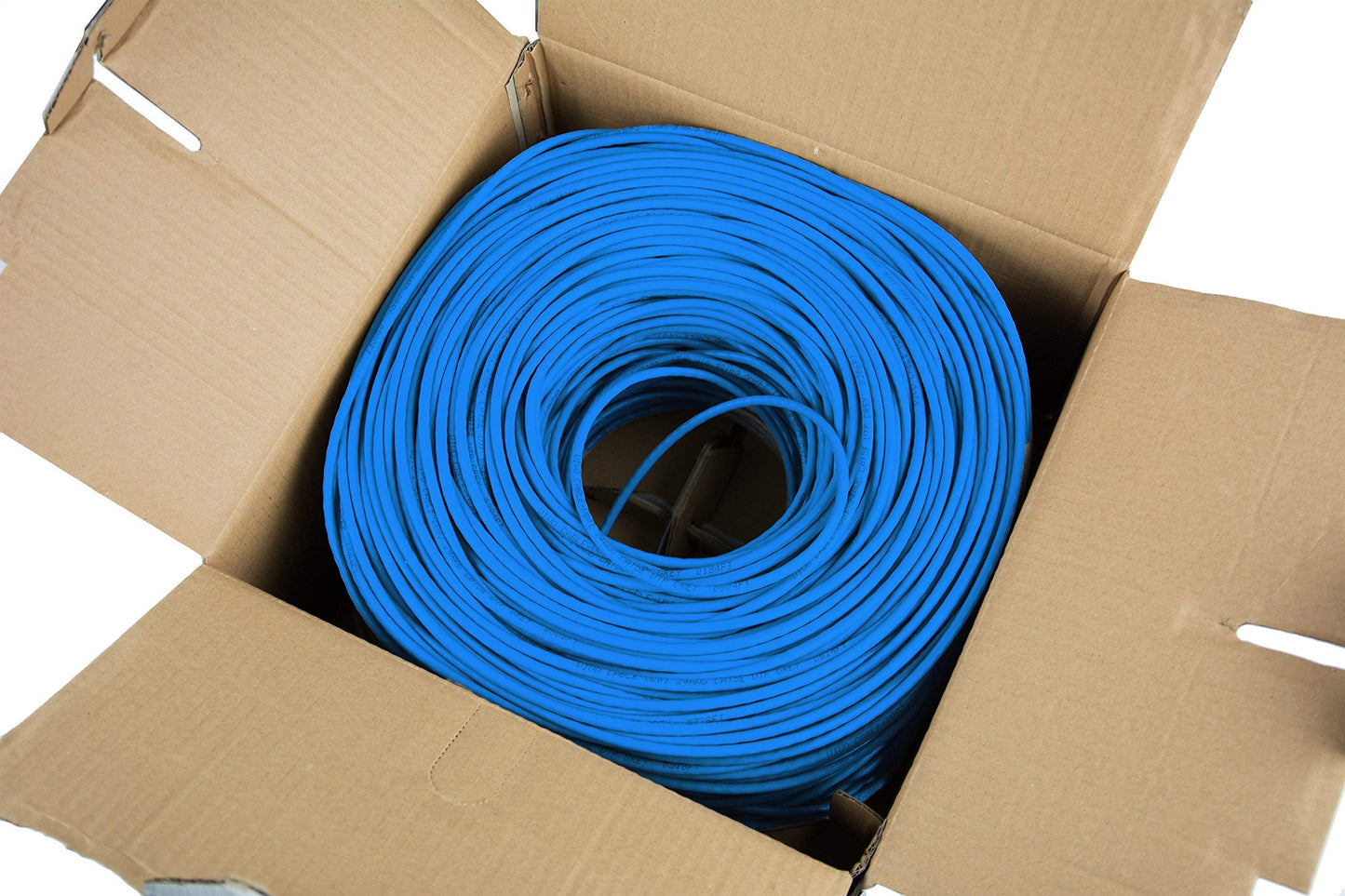 500ft Bulk Cat6, Full Copper Ethernet Cable, 23 AWG, UTP Pull Box, Cat-6 Wire, Indoor, Network Installations, Blue, CABLE-V017