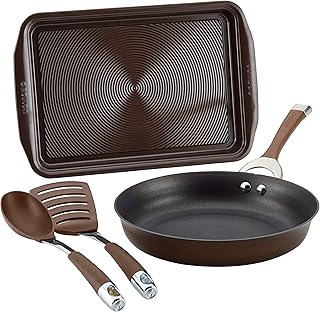 4-Piece Brown Nonstick Cookware Set