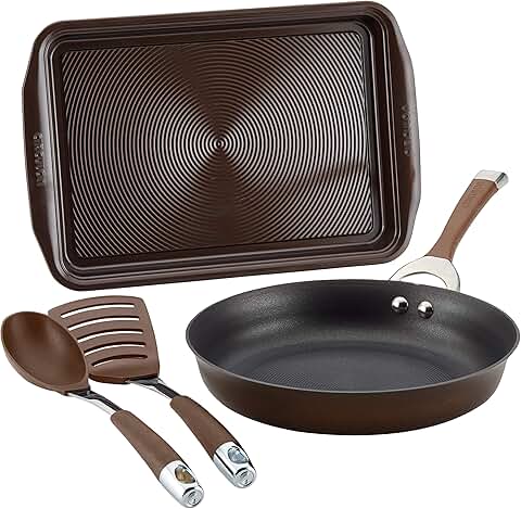4-Piece Brown Nonstick Cookware Set