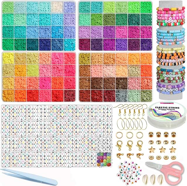 7200-Piece Clay Bead Set for Jewelry Making