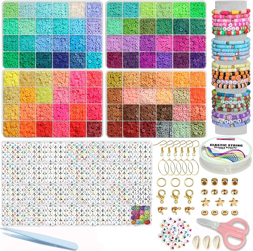 7200-Piece Clay Bead Set for Jewelry Making
