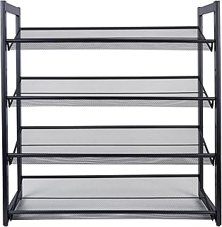 4-Tier Mesh Shoe Rack for 12-16 Pairs