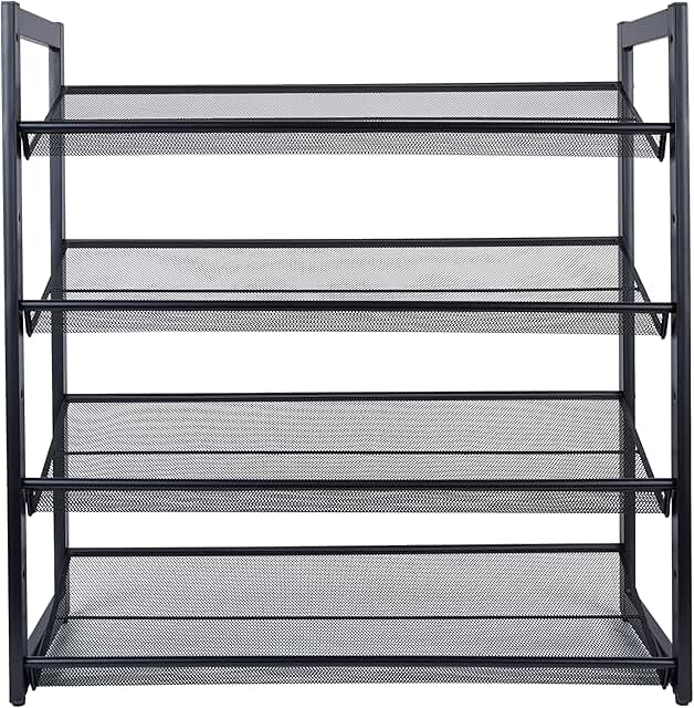 4-Tier Mesh Shoe Rack for 12-16 Pairs