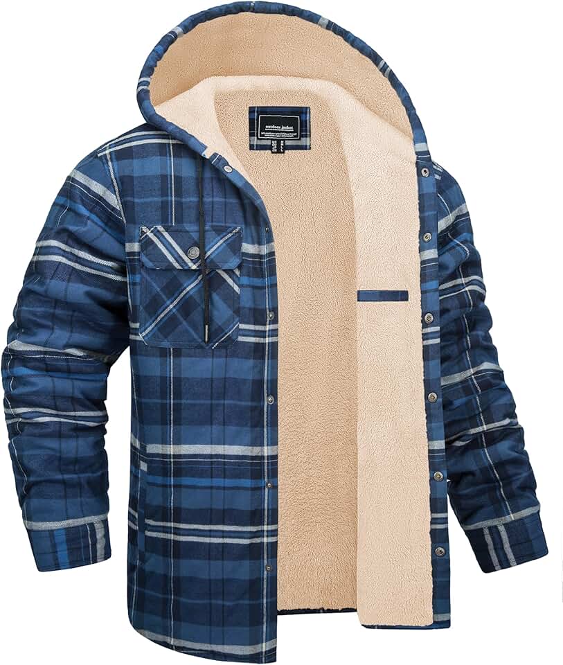 Men's Sherpa Lined Flannel Winter Jacket