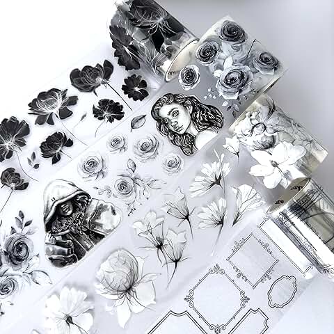Black and white PET tapes for journaling and scrapbooking