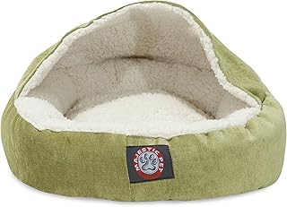 Vintage Canopy Cat Bed in Faux Suede, 18 Inches