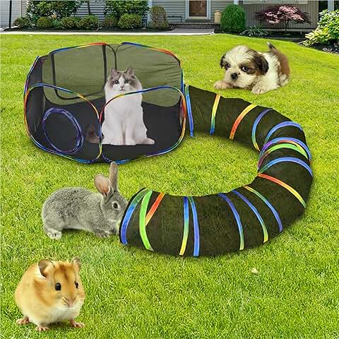 Outdoor 2-in-1 Cat Tunnel and Play Tent