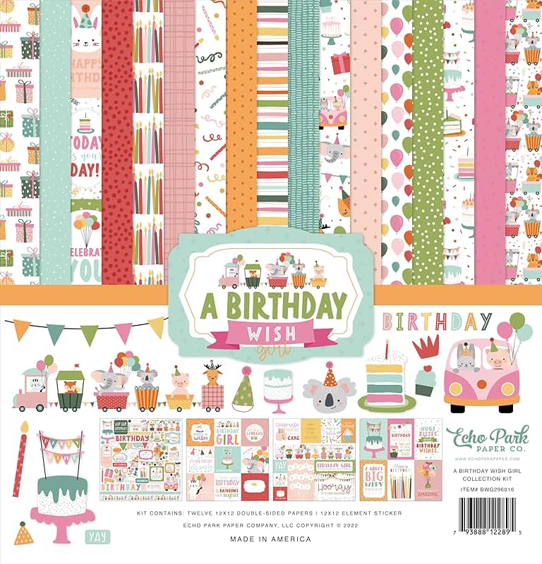 Birthday Wish Girl Collection Kit, 12x12, Multicolor
