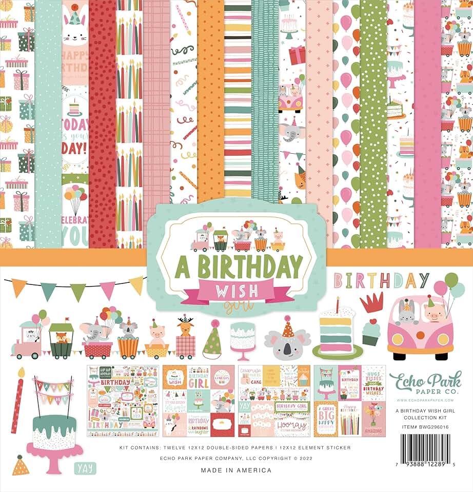 Birthday Wish Girl Collection Kit, 12x12, Multicolor