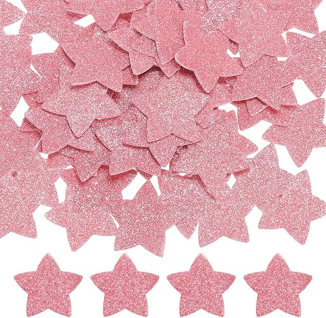 Pink 1.8"x1.8" Star Foam Stickers, 120 Pieces