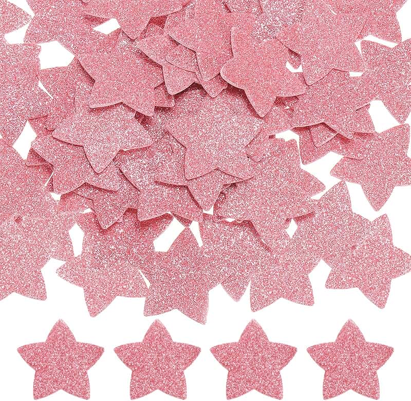 Pink 1.8"x1.8" Star Foam Stickers, 120 Pieces