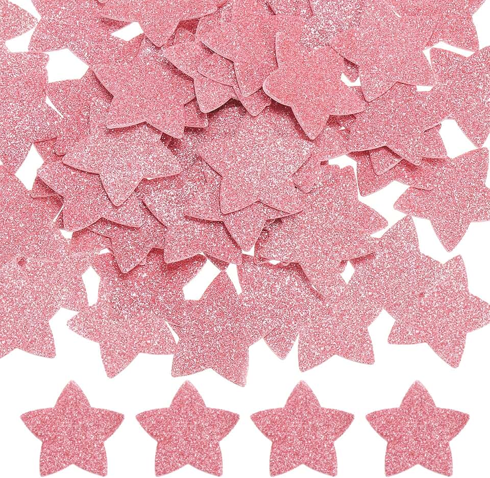 Pink 1.8"x1.8" Star Foam Stickers, 120 Pieces