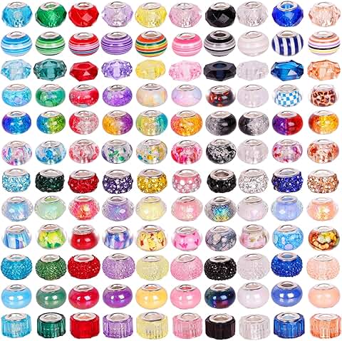 240 Large Hole Beads for Jewelry and Crafts