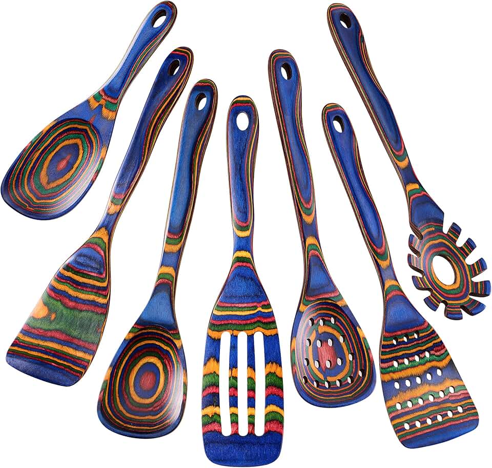 7-Piece Heat-Resistant Wooden Cooking Utensil Set