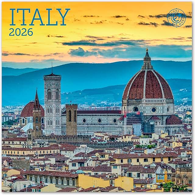 Mini Italy Wall Calendar 2026, 7x7 inches