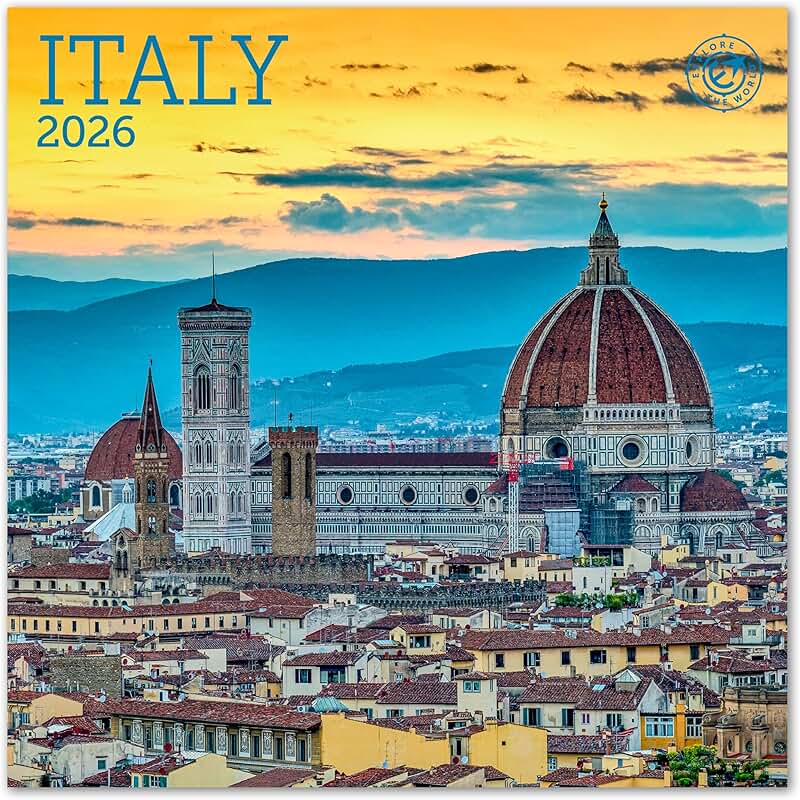 Mini Italy Wall Calendar 2026, 7x7 inches