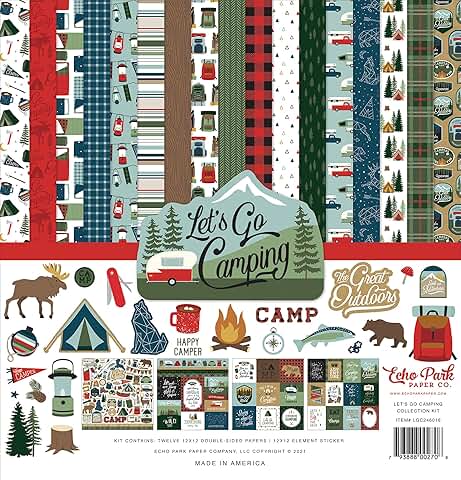 Let's Go Camping Collection Kit Paper, 12x12 Inches