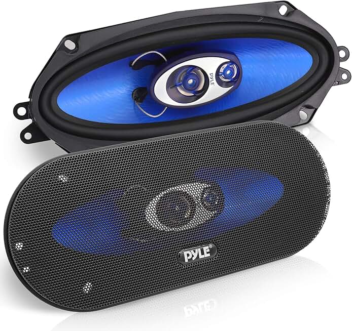 3-Way Car Stereo Speakers, 300W, 4x10 Inches, Pair