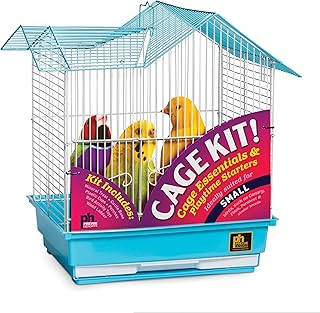 Double Roof Bird Cage Kit in Blue and White