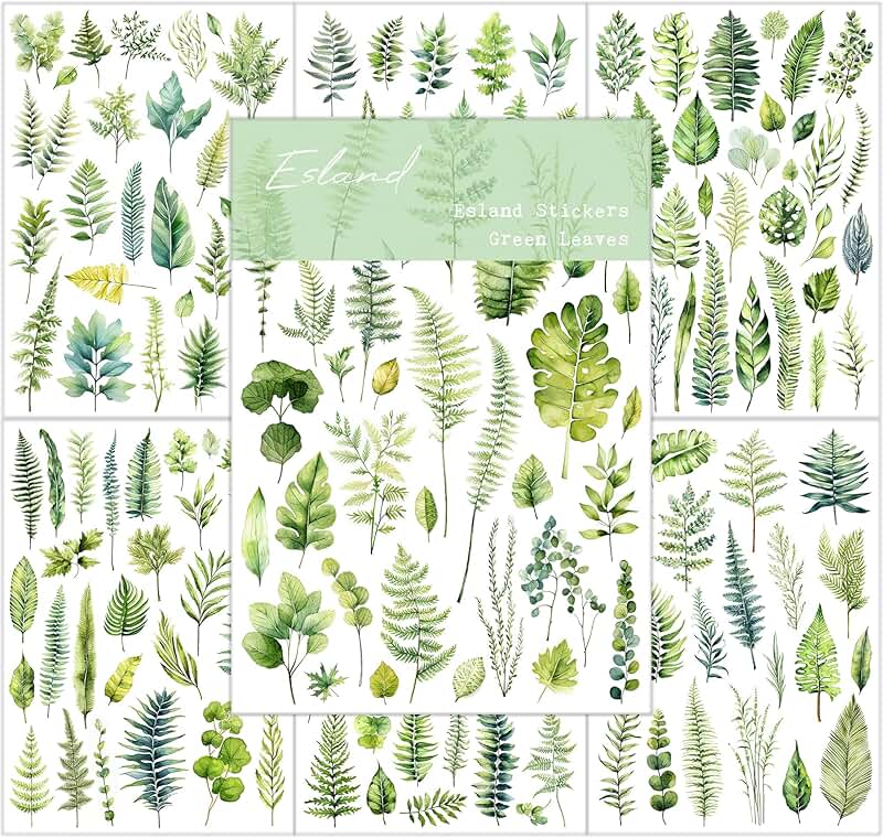 Greenery Leaves Planner Stickers for Journals and Crafts