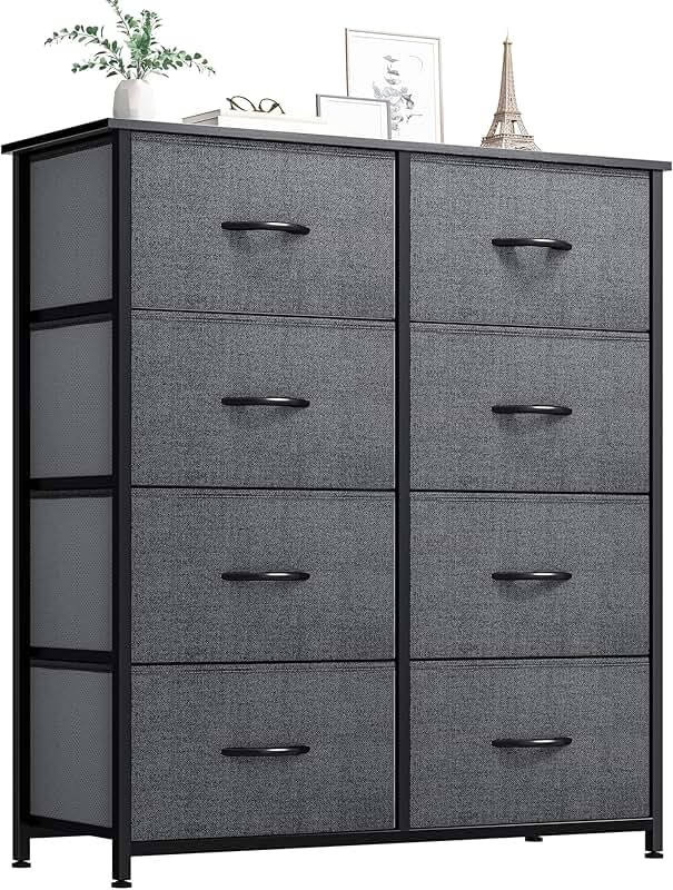 8-Drawer Fabric Storage Tower with Wooden Top