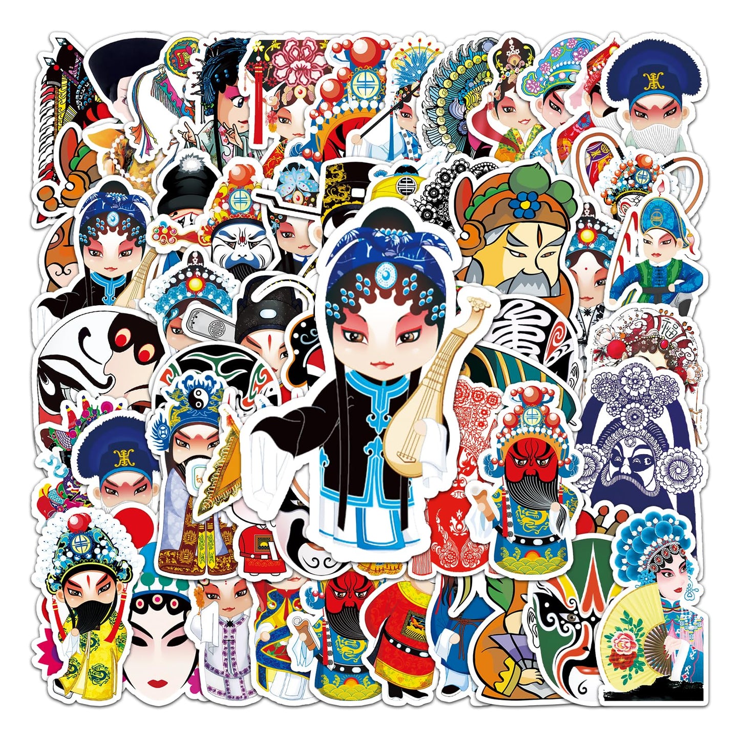 50 Waterproof Chinese Style Water Bottle Stickers