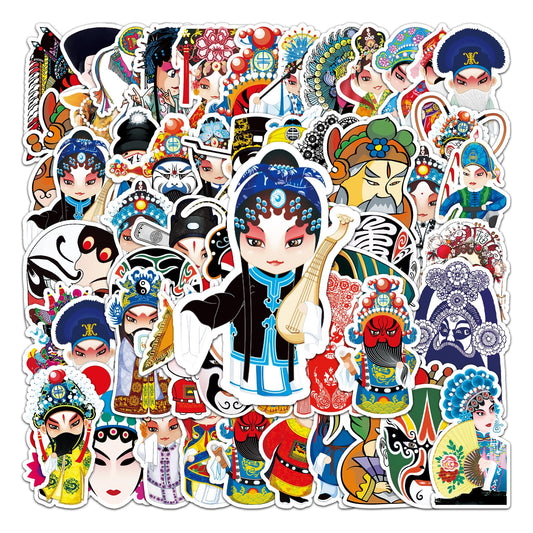 50 Waterproof Chinese Style Water Bottle Stickers