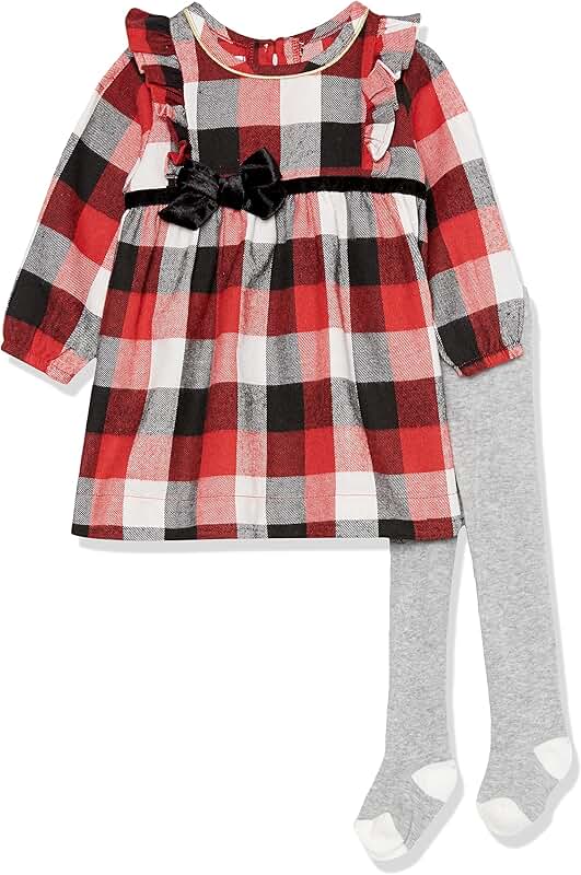 Baby Girl Buffalo Check Dress and Tights Set