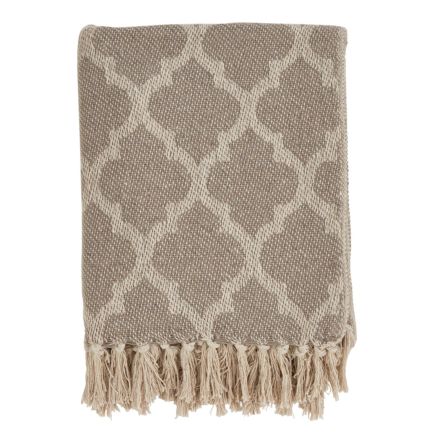 Sevan Moroccan Tile Cotton Throw, 50" x 60", Grey