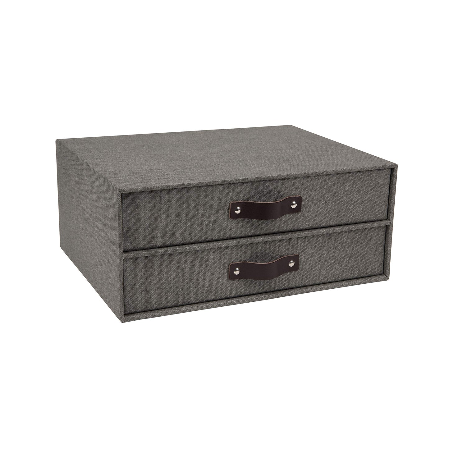 2-Drawer Canvas Fiberboard Letter Document Box