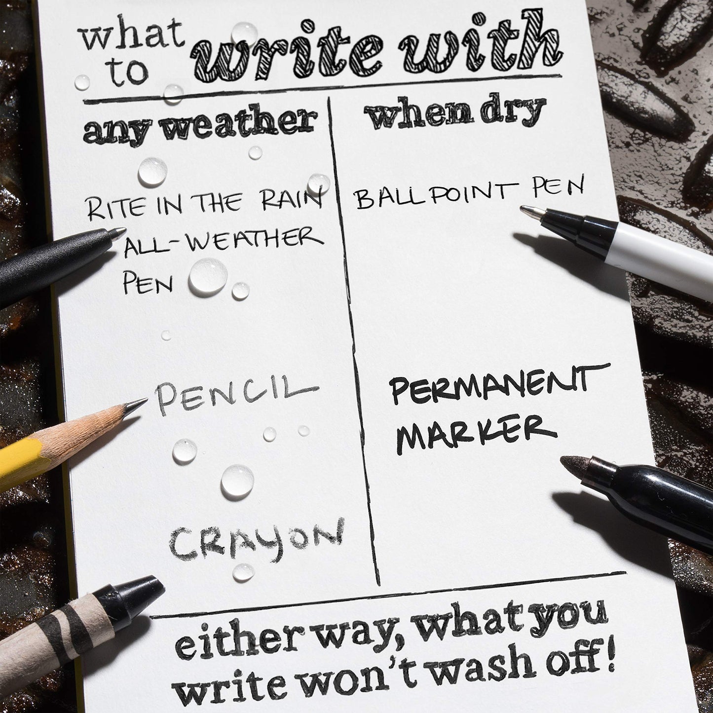 Weatherproof hard cover notebook, 4.75" x 7.5"