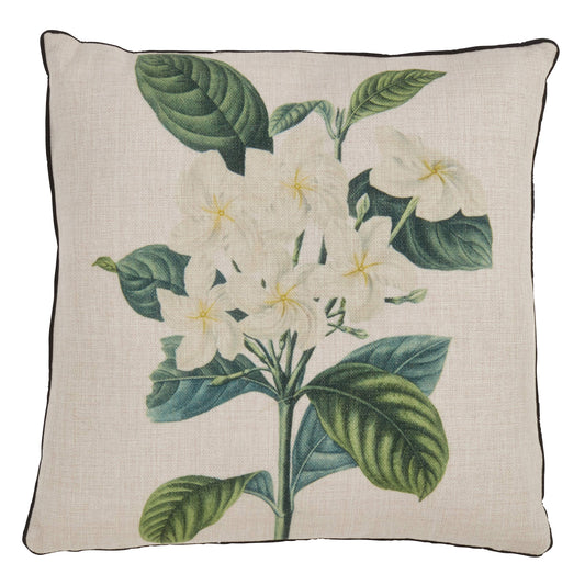 Floriculture Gardenia Design Throw Pillow 18" Natural
