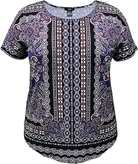 Plus Size Scarf Print Top