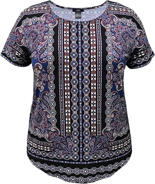 Plus Size Scarf Print Top