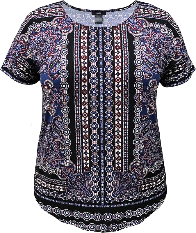 Plus Size Scarf Print Top