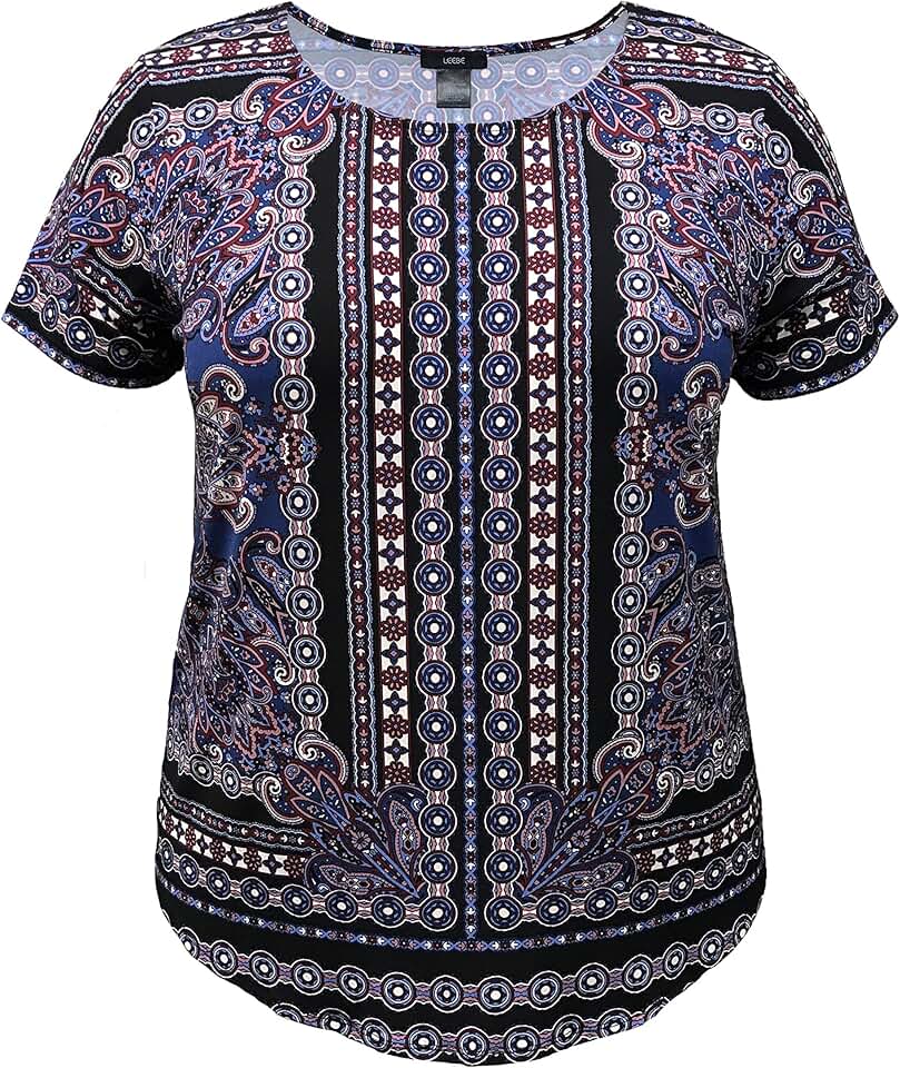 Plus Size Scarf Print Top