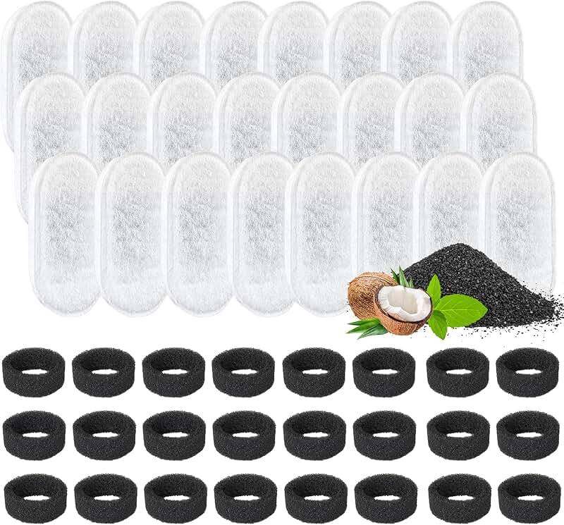 Pack of 24 Cat Fountain Water Filters and Sponges