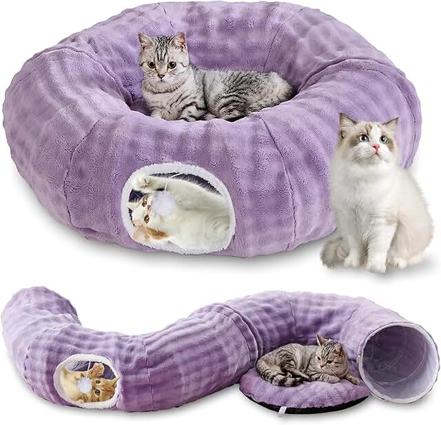 Bubble Cat Tunnel for Indoor Cats with Peekaboo and Balls