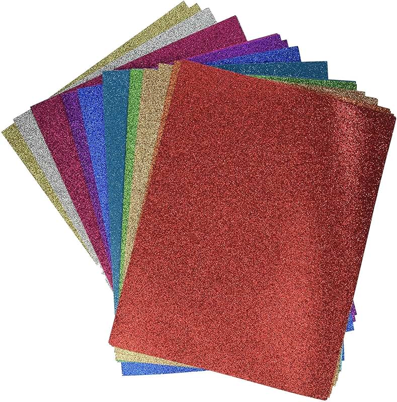 Assorted Glitter Cardstock, 8.5 x 11 inches, 40 sheets