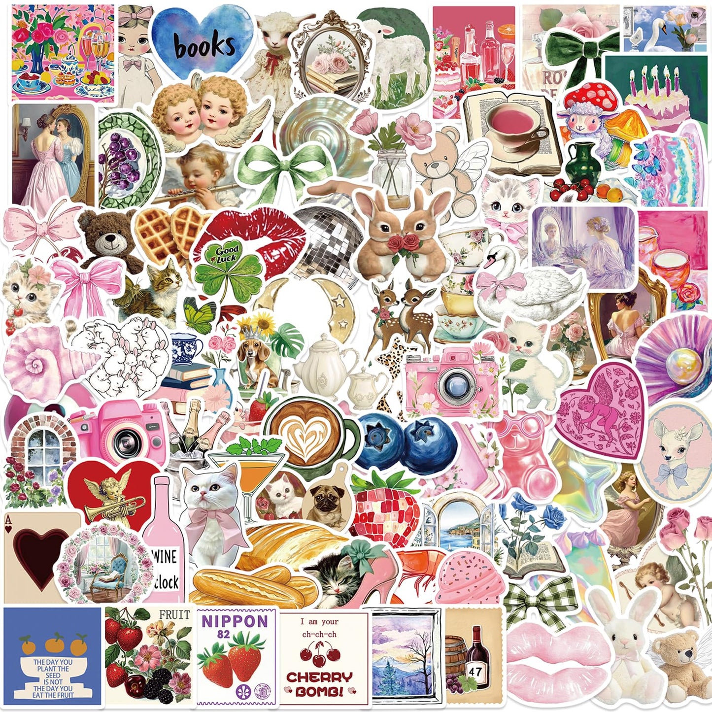 100 Aesthetic Waterproof Vinyl Stickers Pack