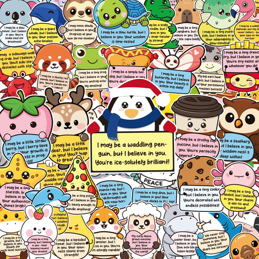 60 Emotional Support Animal Stickers for Water Bottles and Laptops