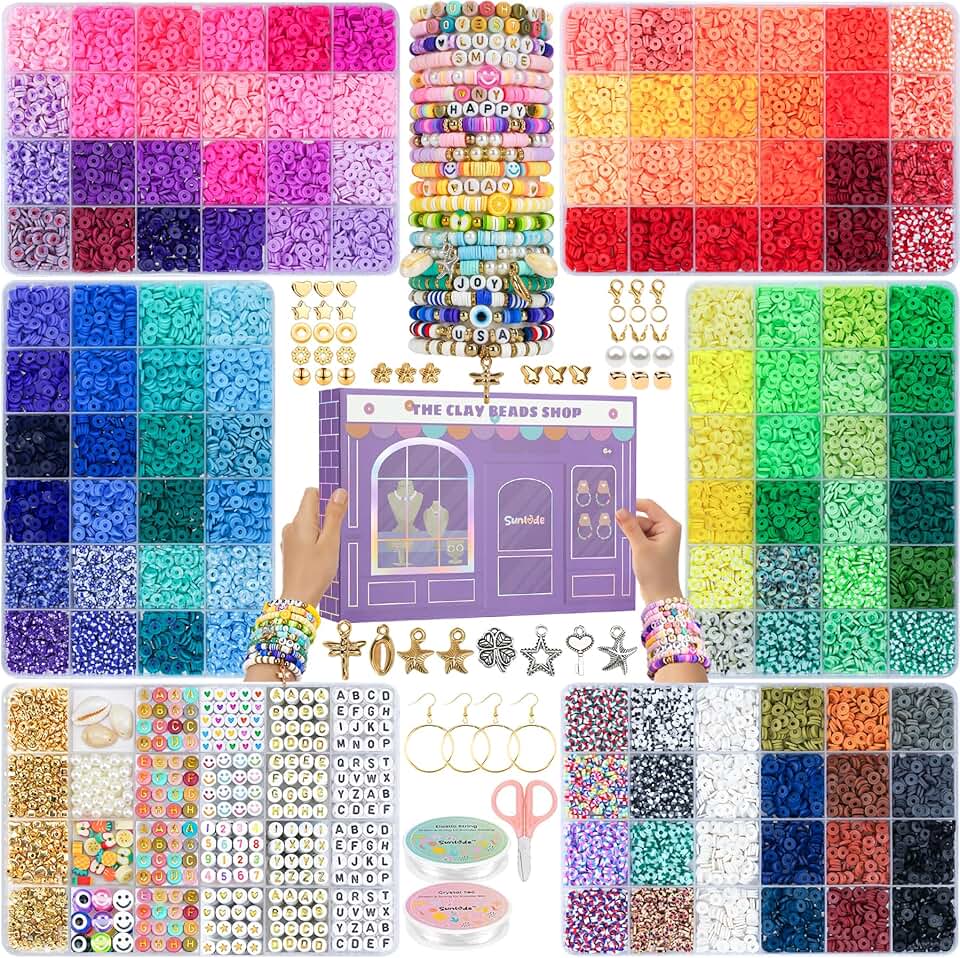 25000Pcs Clay Beads Bracelet Making Kit for Girls