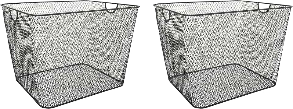 Kitchen Pantry Wire Basket Set for Shelves and Cabinets